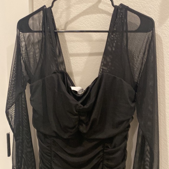 NEW Sexy Black See Through Ruched Midi Dress Plus Size 2x by Fashion Nova NWT - Picture 12 of 15